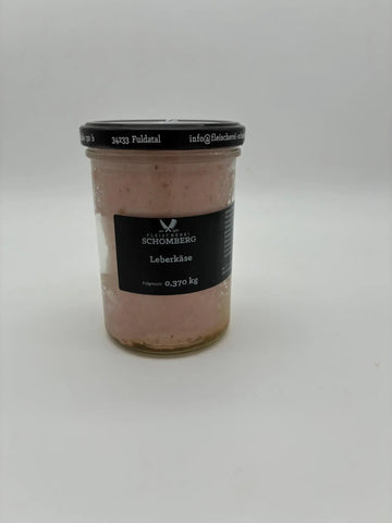 Glas Leberkäse der Fleischerei Schomberg mit 0,370 kg Füllgewicht