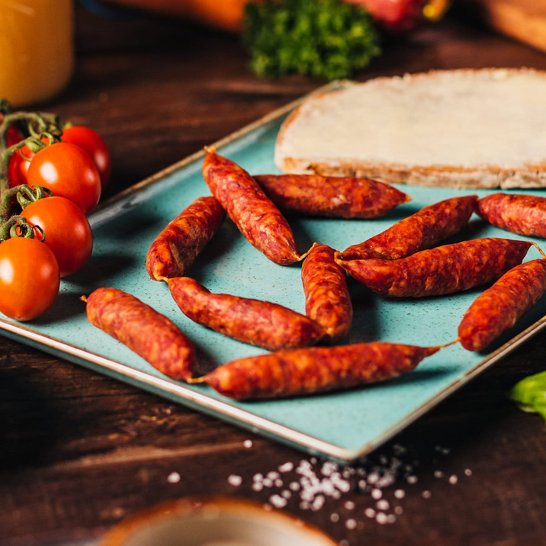 kleine Pfefferbeißer mediterran – würzige Rohwurst mit mediterraner Kräuternote